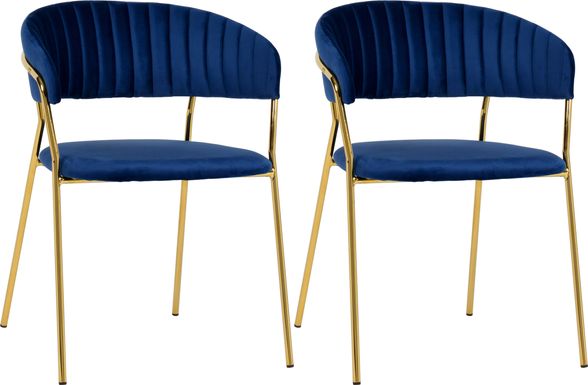 Lorean Navy Arm Chair, Set of 2