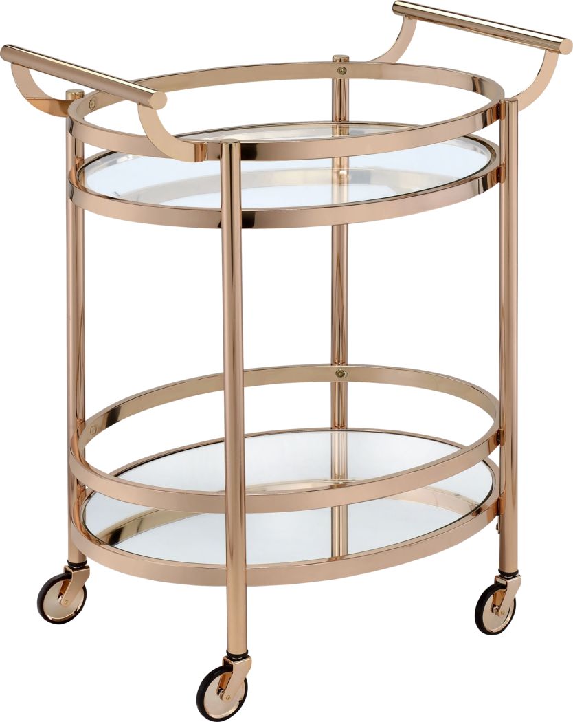 Loreen Rose Gold Bar Cart Rooms To Go