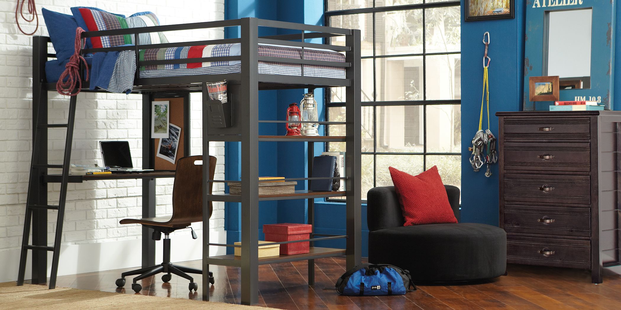 rooms to go loft bed with desk
