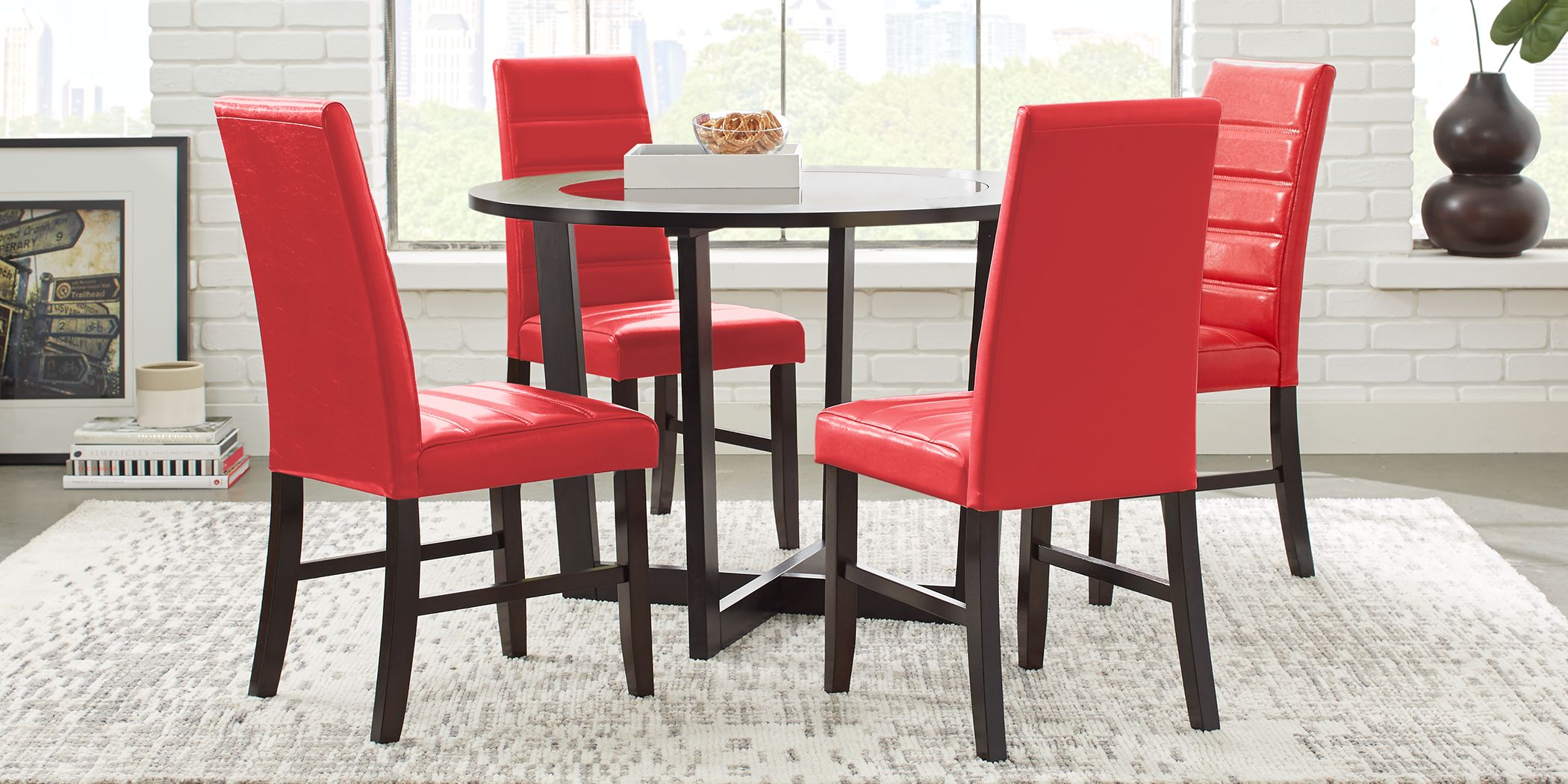 Red Dining Room Table Sets For, Glass Dining Table Red Chairs