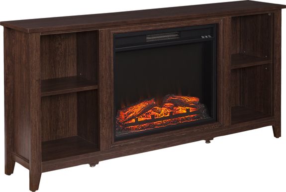 Mapleloft Espresso 56 in. Console with Electric Fireplace