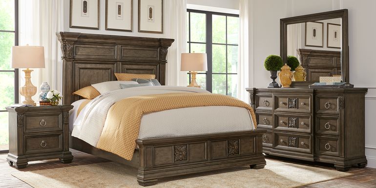 Marcelle Brown 7 Pc King Panel Bedroom