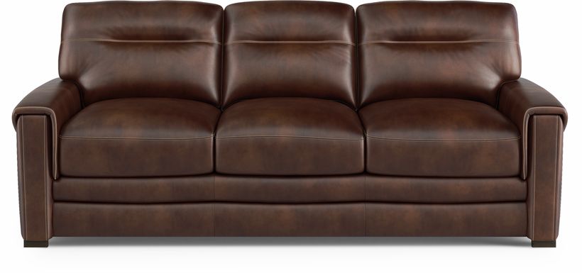 Margallo Brown Leather Sofa