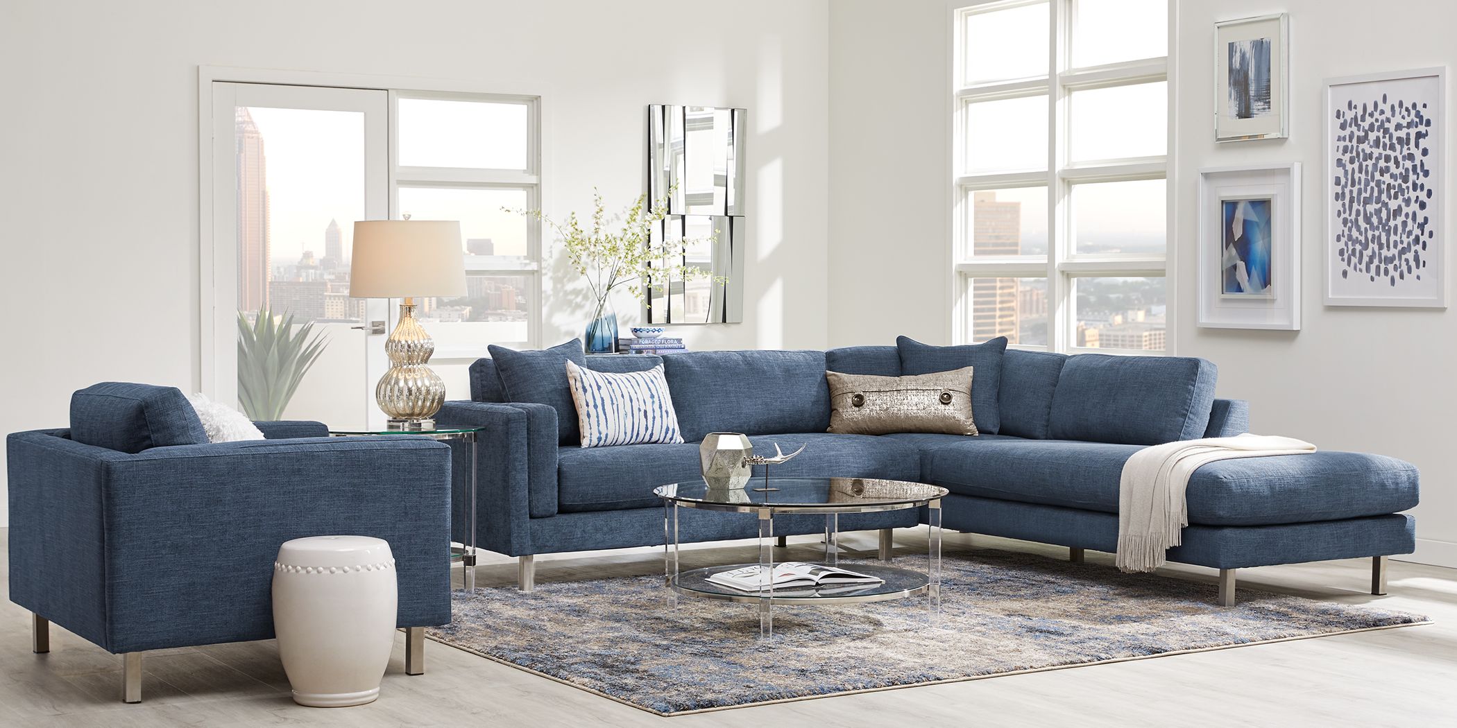 Metro Lounge Sapphire 2 Pc Sectional Rooms To Go