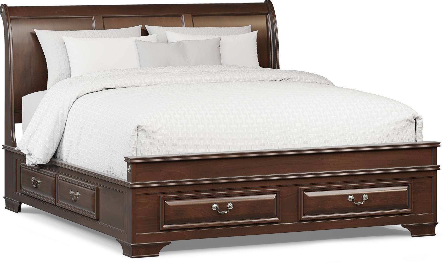 dark wood sleigh cot