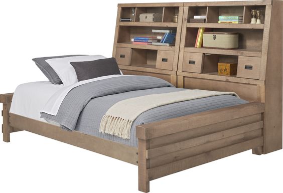 Kids Montana 2.0 Driftwood 5 Pc Full Bookcase Daybed
