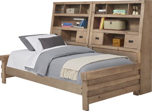 Kids Montana 2.0 Driftwood 5 Pc Twin Bookcase Daybed