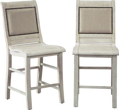 Montcalm White Counter Height Stool, Set of 2