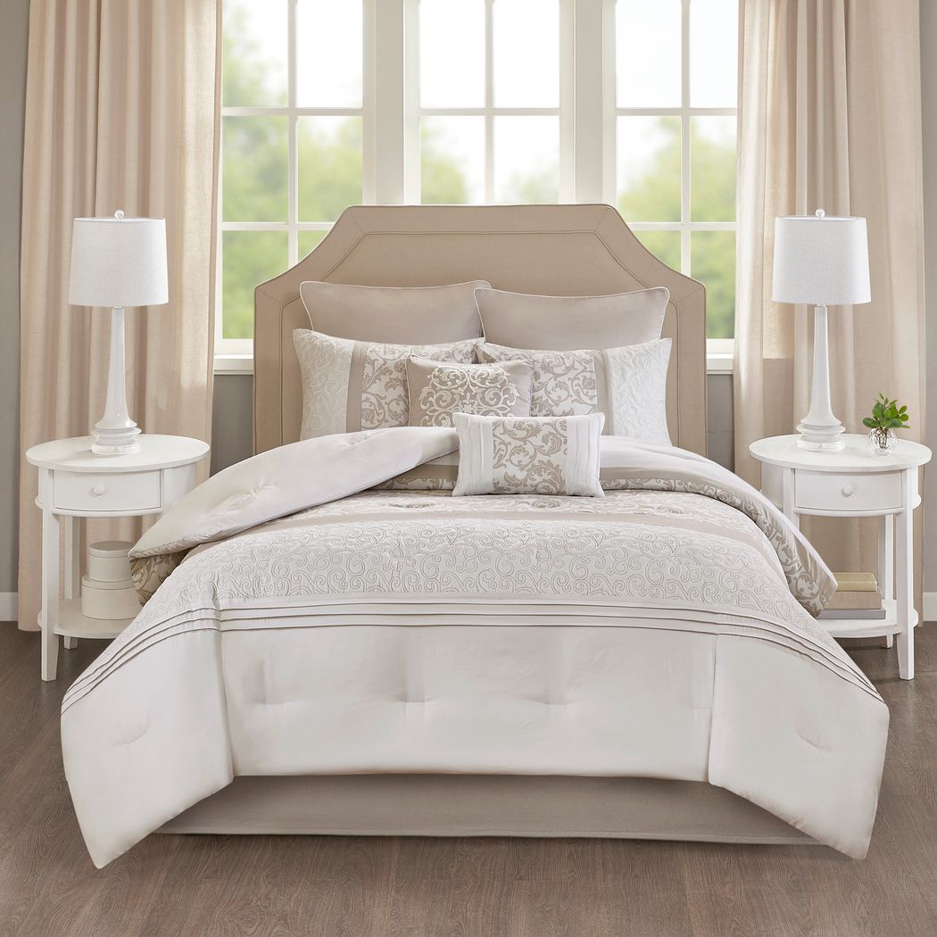 Nalianna NeutralWhite 8 Pc King Comforter Set Rooms To Go