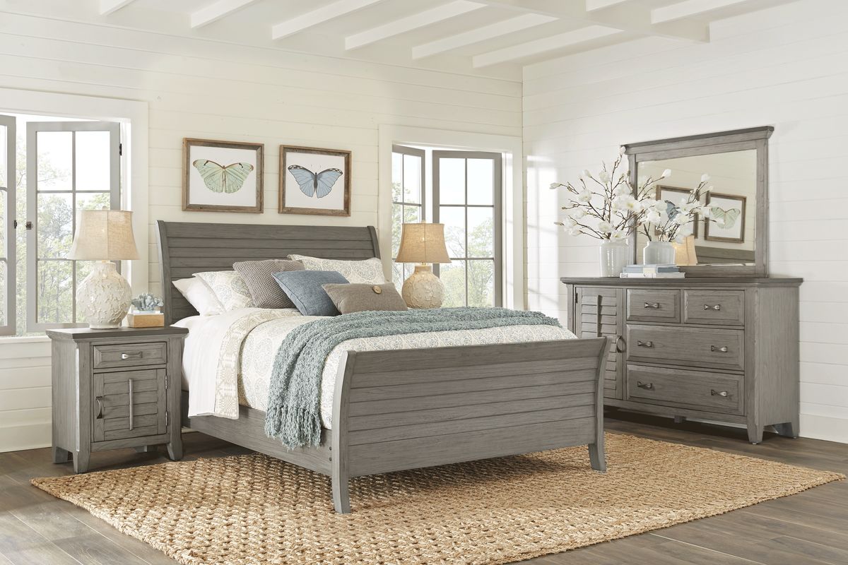 Nantucket Breeze Gray 3 Pc King Sleigh Bed - Rooms To Go