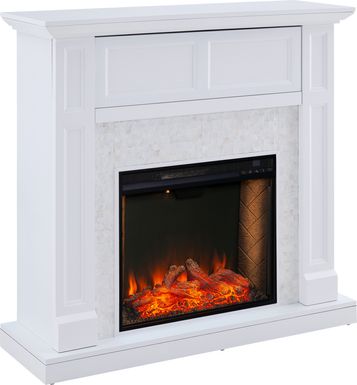 Novatak III White 45 in. Console With Smart Electric Fireplace