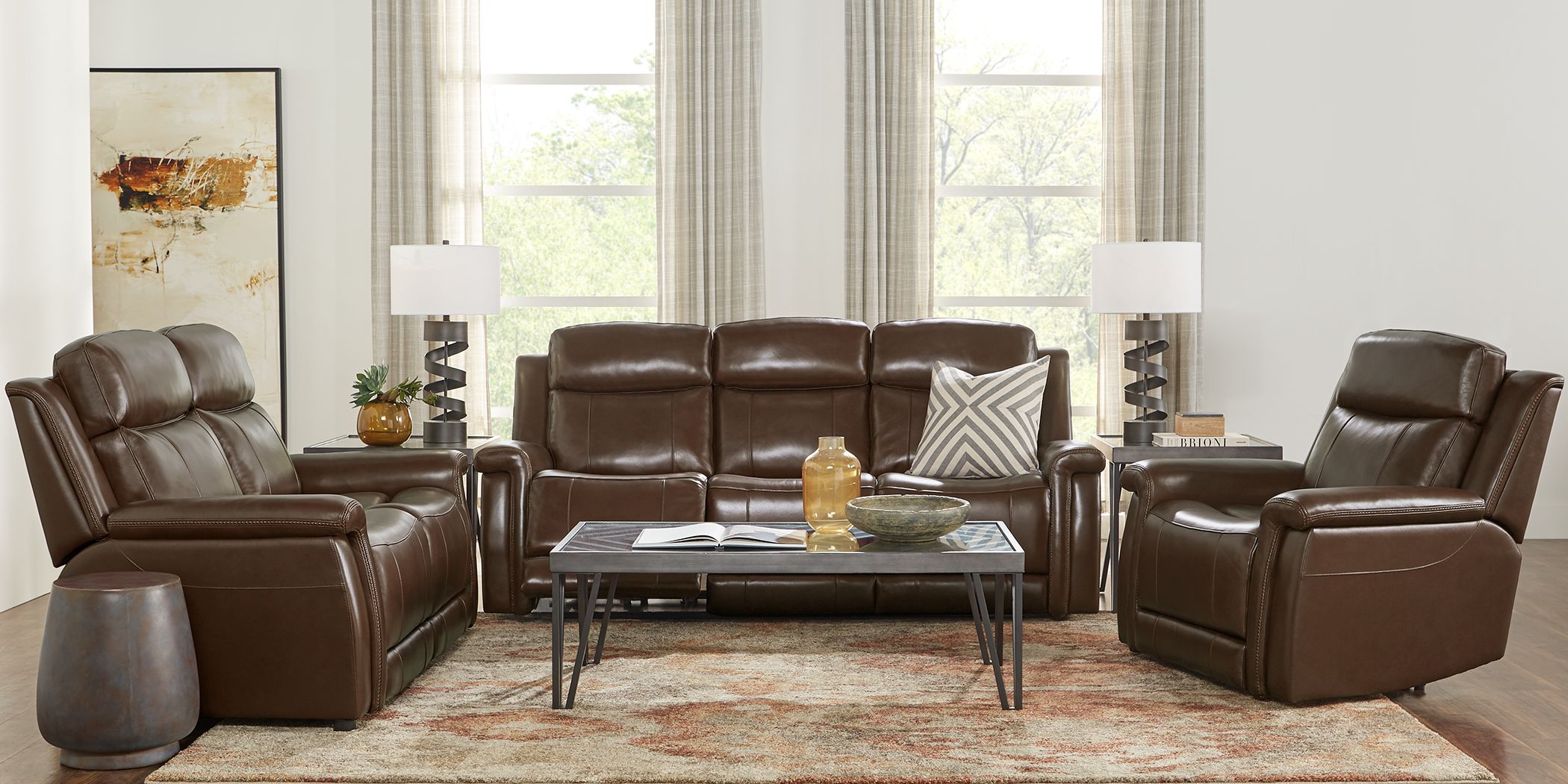 Leather Living Room Sets Furniture, Brown Leather Living Room Sets