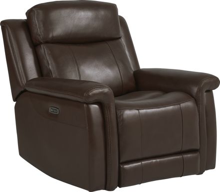Orsini Brown Leather Dual Power Recliner