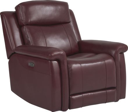 Orsini Red Leather Dual Power Recliner