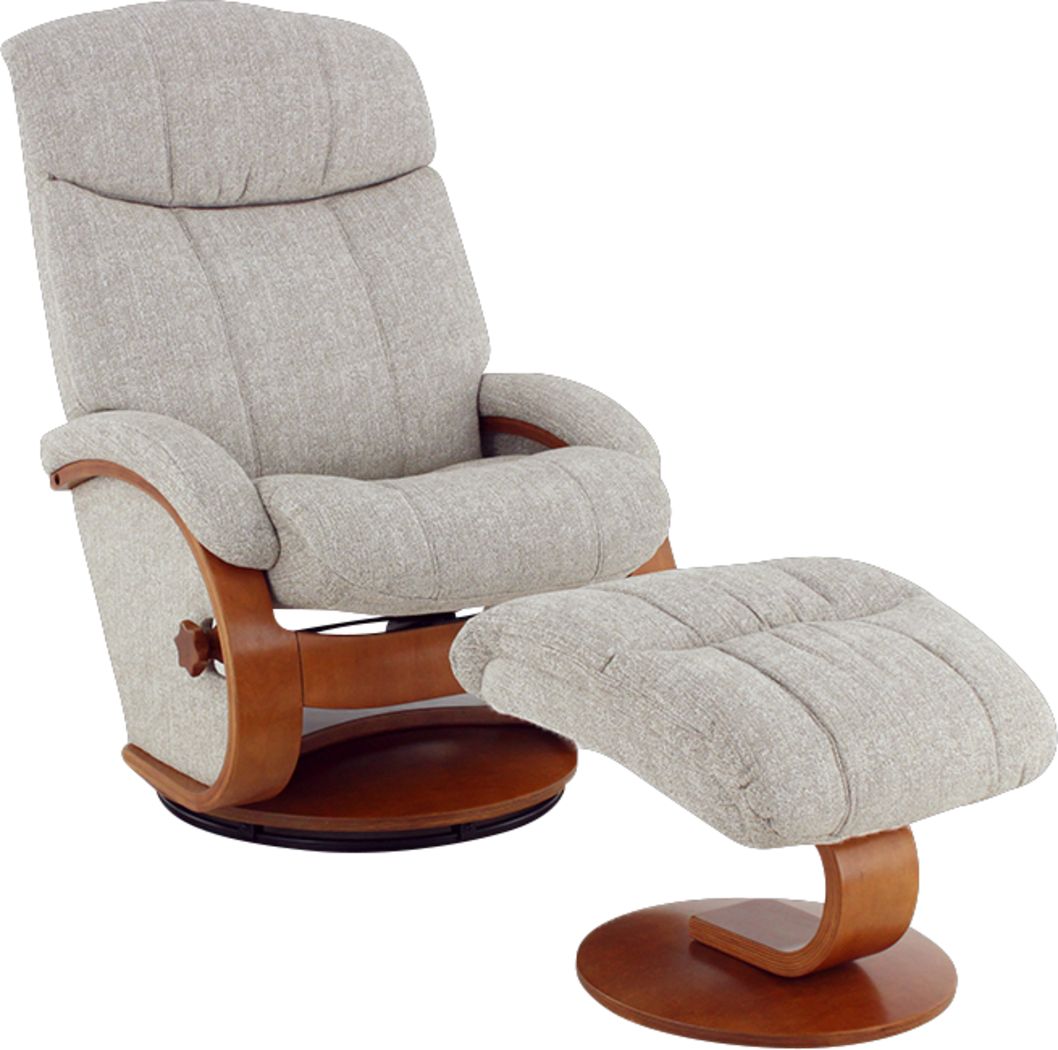 Oslo Collection Alta Tan Recliner & Ottoman Rooms To Go