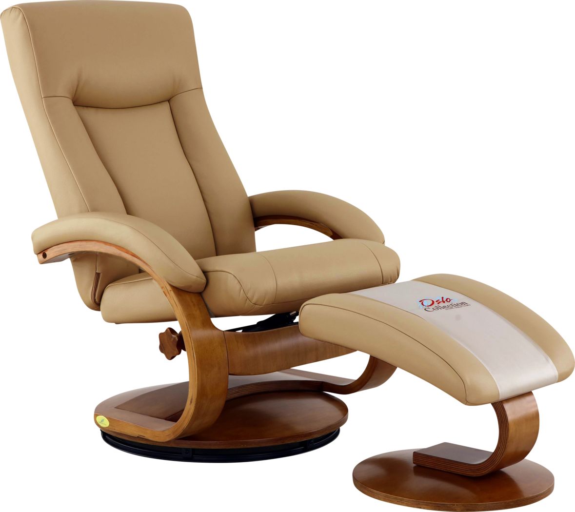 Oslo Collection Hamar Tan Recliner & Ottoman Rooms To Go