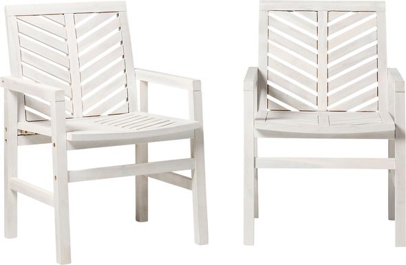 Outdoor Worcaster White Accent Chair Set of 2