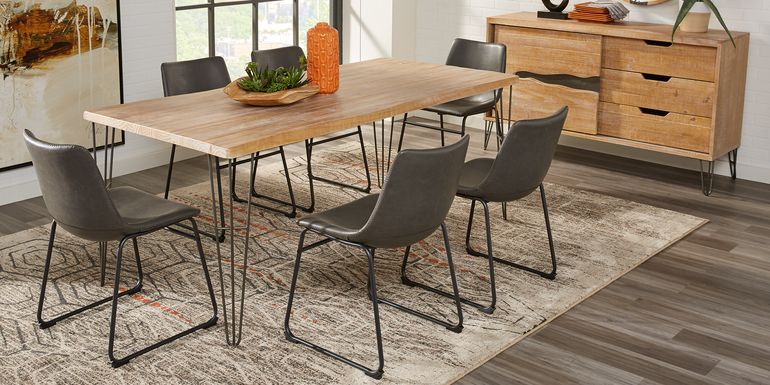 Palm Grove Brown 5 Pc Dining Room with Gray Chairs