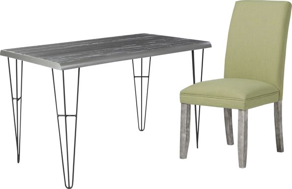 Palm Grove Gray Desk with Green Chair