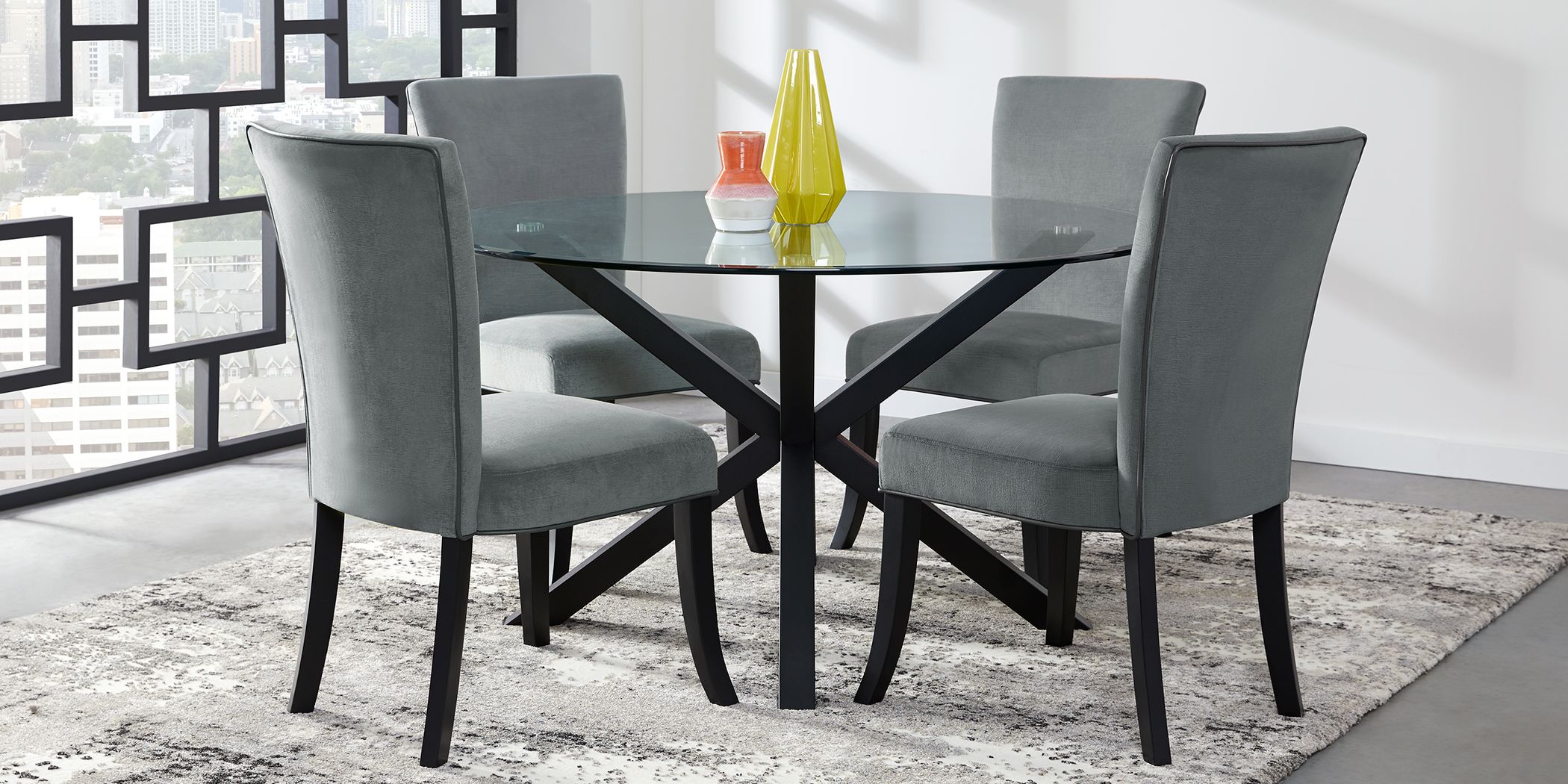 Https Wwwroomstogocom Furniture Product Palmetto Way 5 Pc Dining Set With Gray Chairs 4221702P