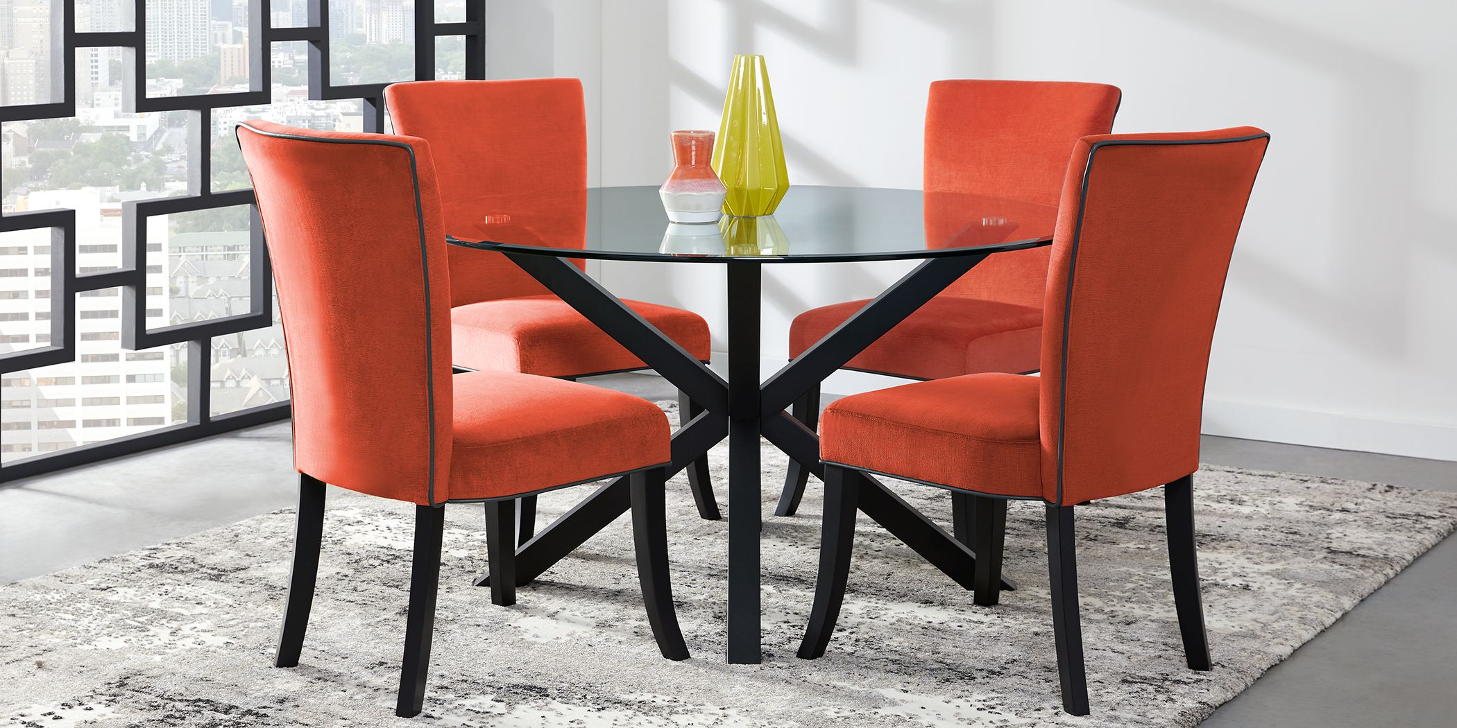 Palmetto Way 5 Pc Dining Set with Terracotta Chairs Rooms To Go