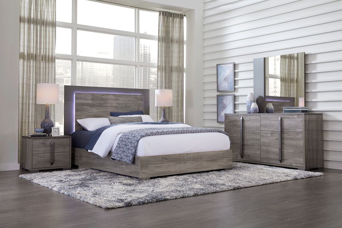 Grey Gloss Modern Over Bed Unit - Online Outlet