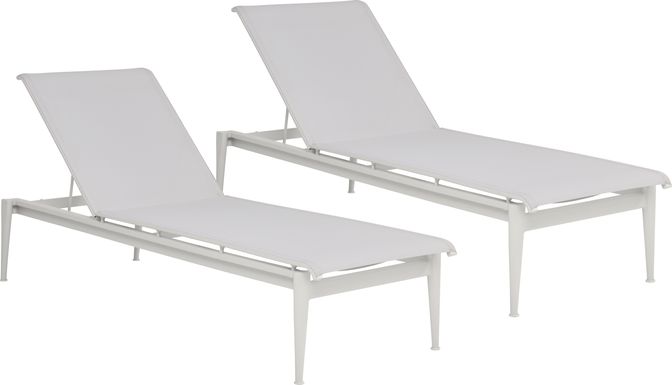 Park Walk White Outdoor Chaise, Set of 2
