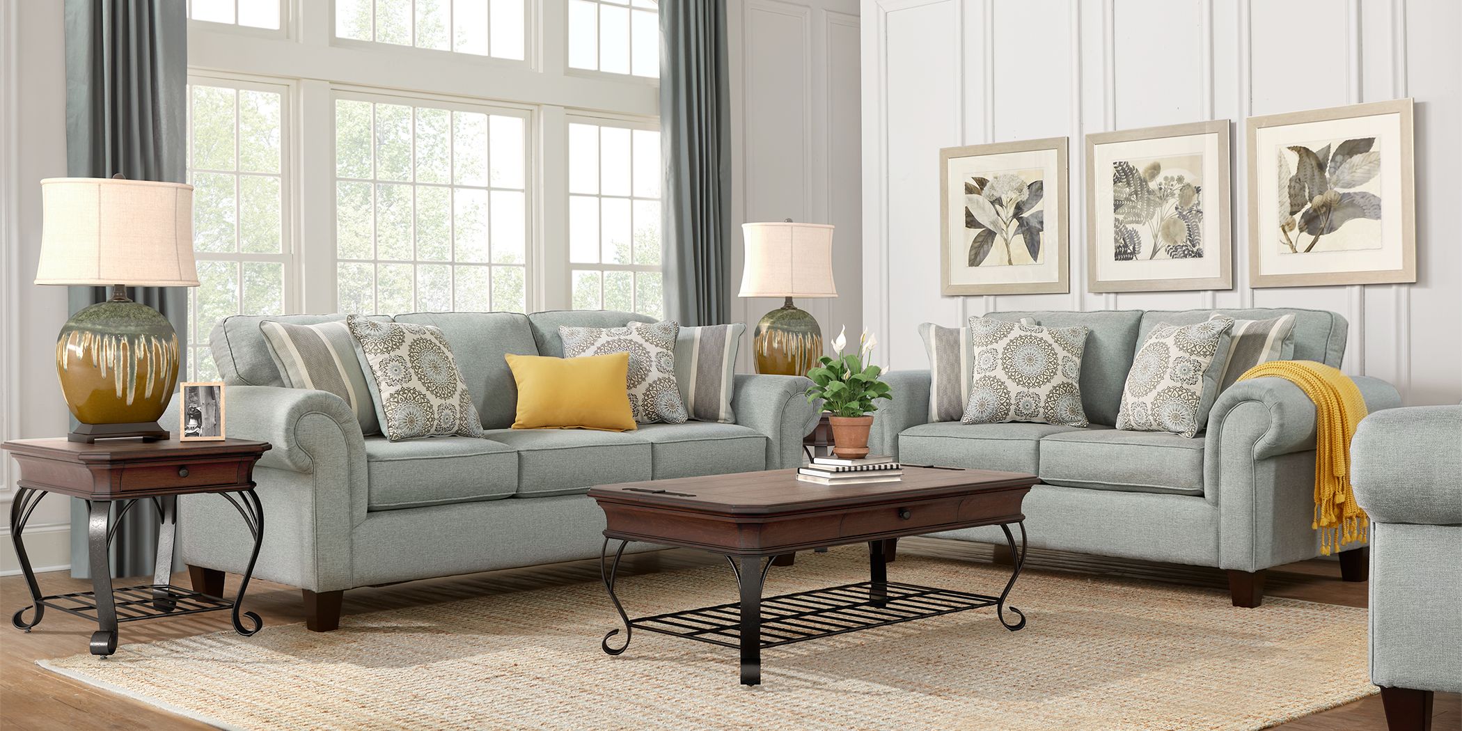 Pennington Blue 5 Pc Living Room Rooms To Go