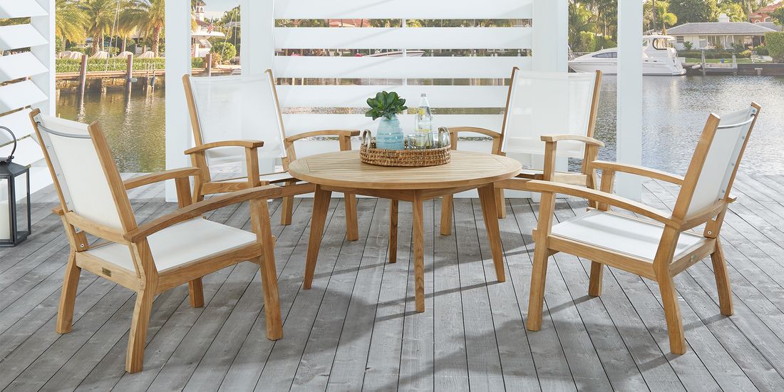 Photo of Tan Teak Outdoor Chat Set