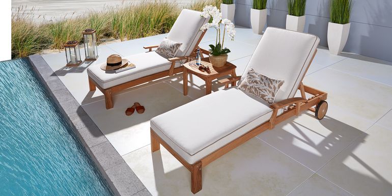 Light Wood Chaise Lounge Patio Chairs