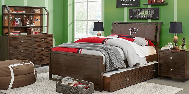 NFL 1st & Goal Atlanta Falcons Brown 5 Pc Full Panel Bedroom - Thumbnail - Image 1