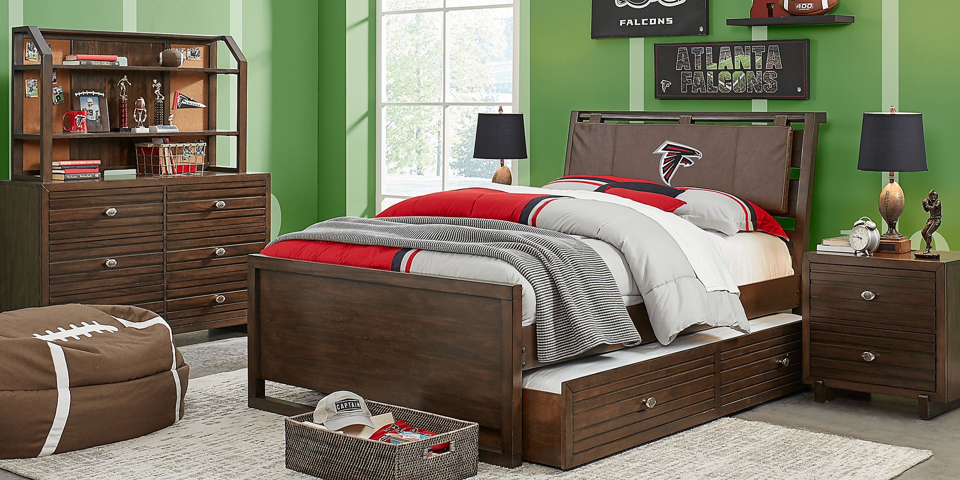 NFL 1st & Goal Atlanta Falcons Brown 5 Pc Full Panel Bedroom - Image 1