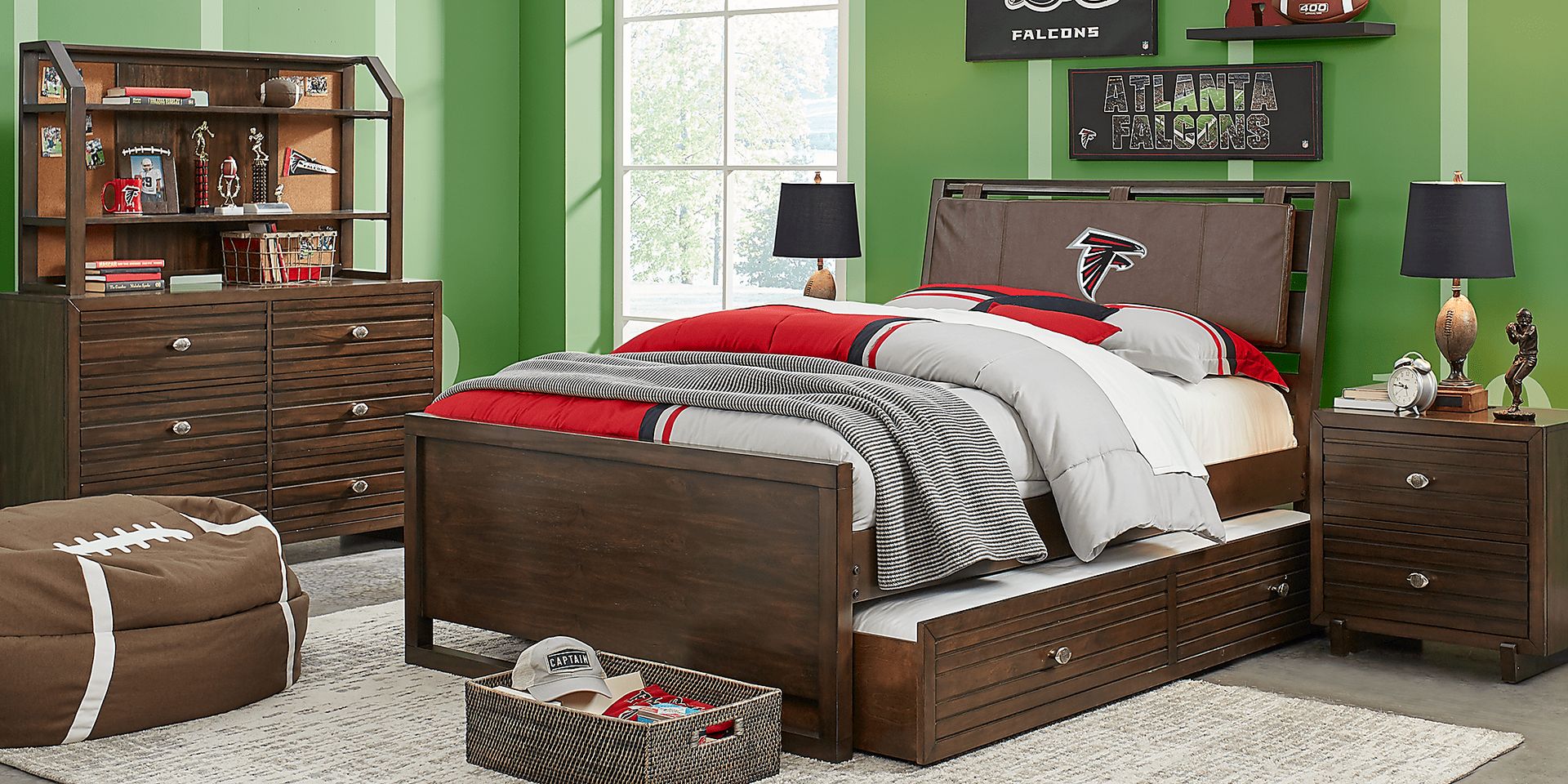 NFL 1st & Goal Brown Dresser & Hutch - Image 2