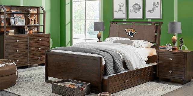 NFL 1st & Goal Jacksonville Jaguars Brown 5 Pc Twin Panel Bedroom - Thumbnail - Image 1