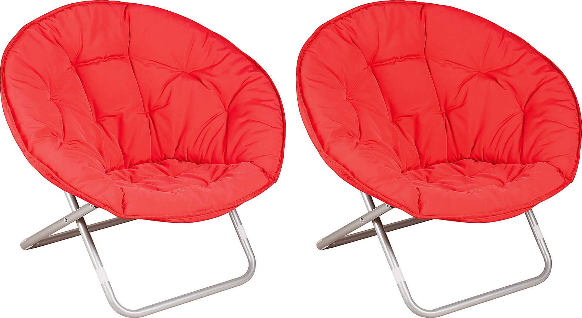 2 Pc Hang Out Dish Chair Set Red - Image 1