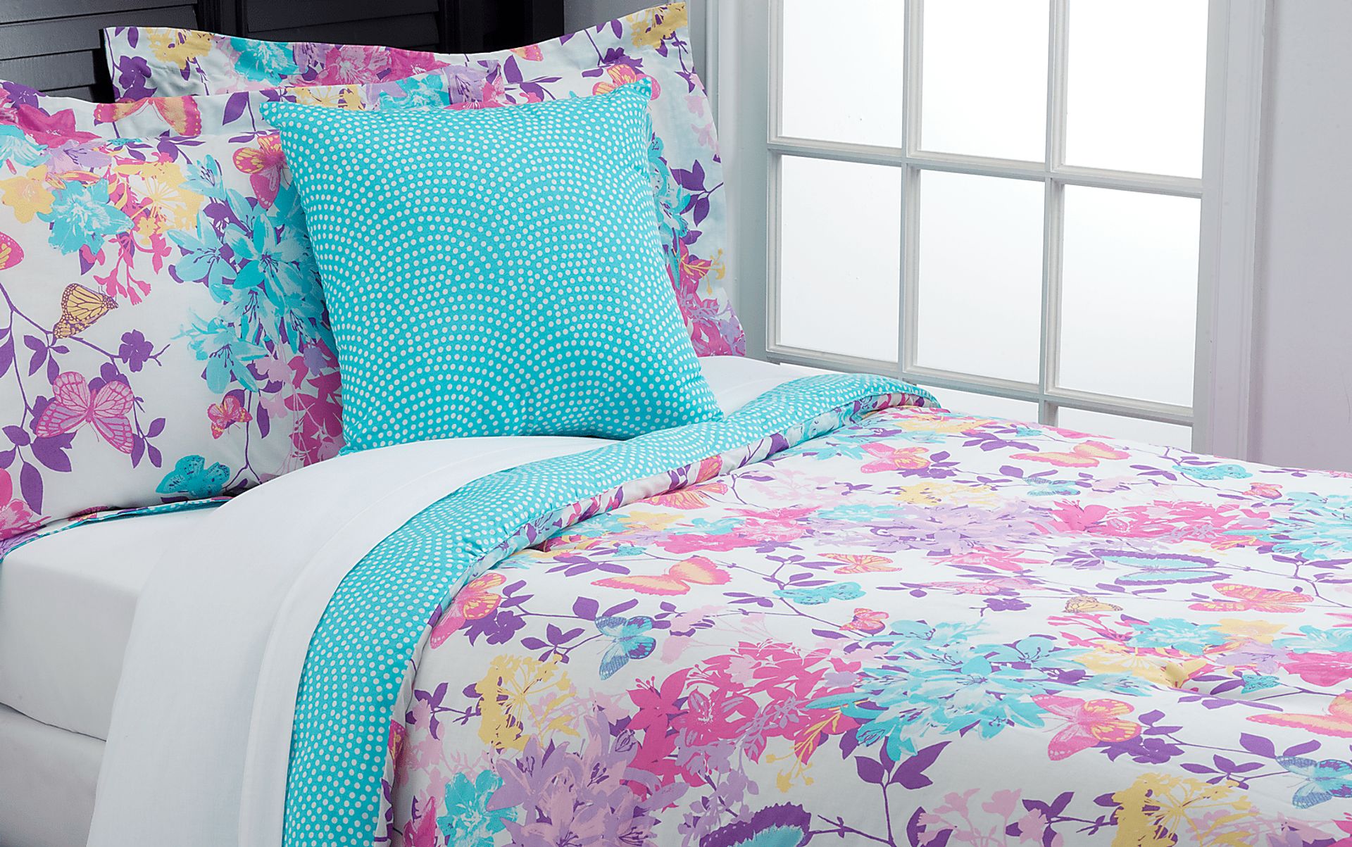 A Butterfly Dream Blue Twin Bed Set - Image 1