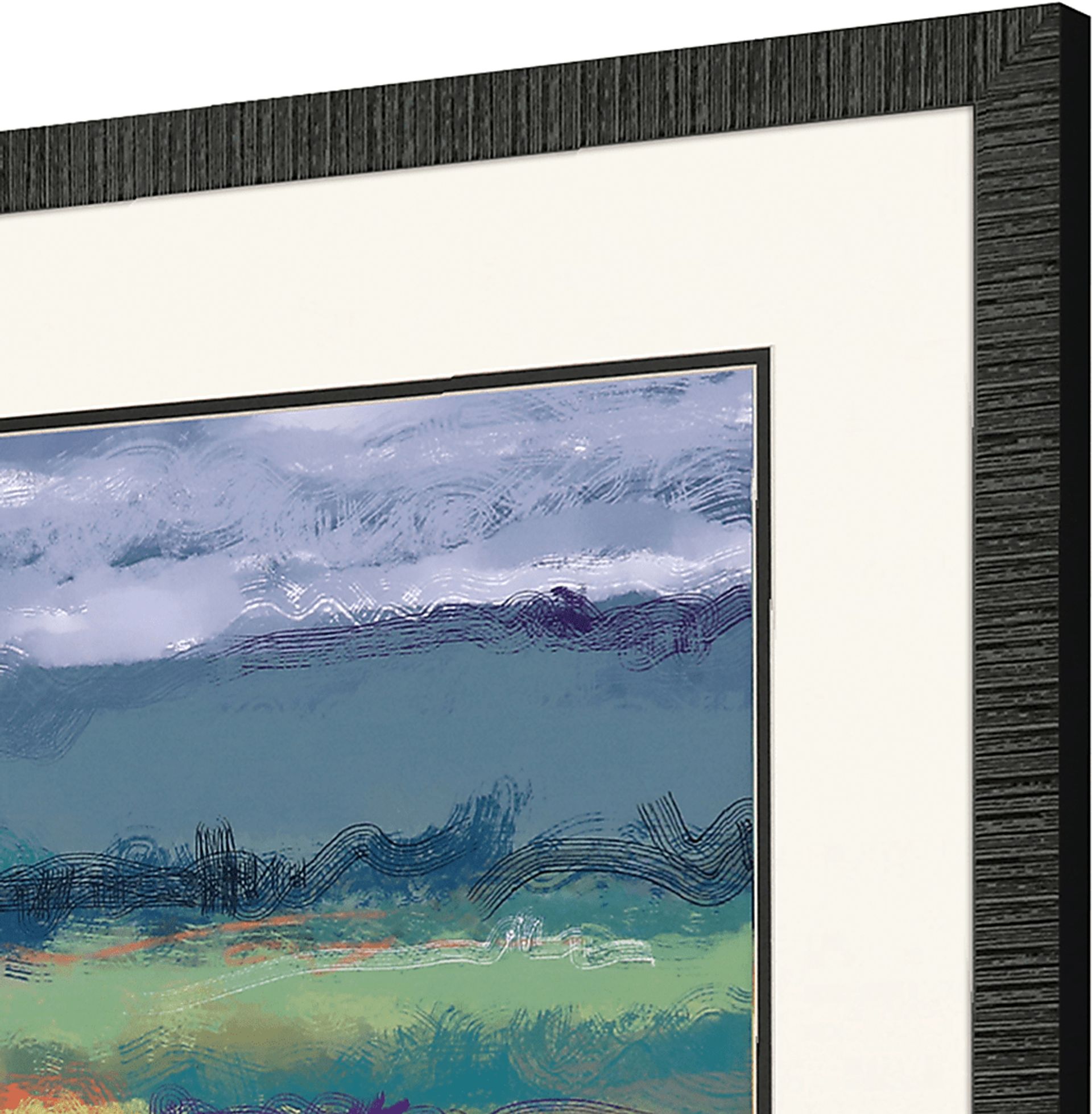 A Day of Clouds Blue Framed Artwork, Set of 3 - Image 4