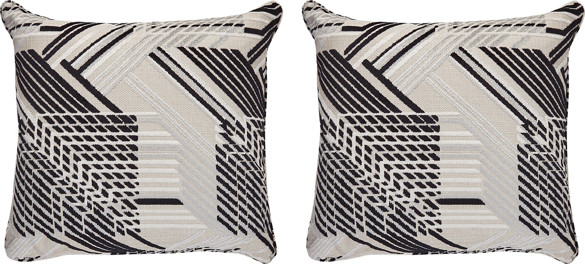 A-Maze Black Pillow, Set of Two - Image 1