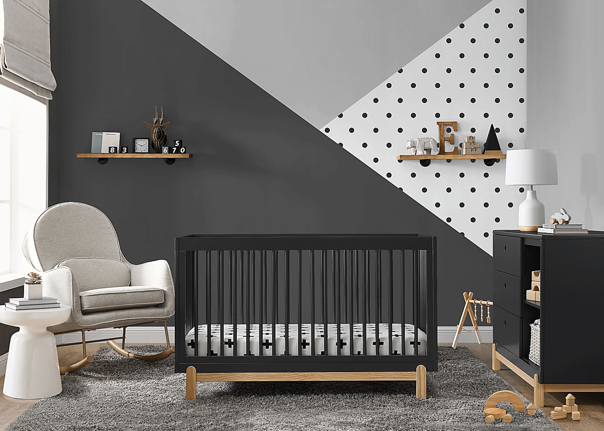 Kids Aadi Charcoal Convertible Crib - Image 2