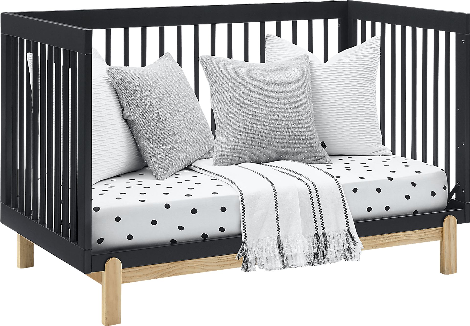 Kids Aadi Charcoal Convertible Crib - Image 7