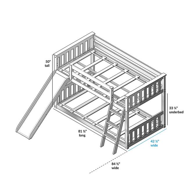 Kids Aalam Brown Twin/Twin Low Bunk Bed - Thumbnail - Image 7