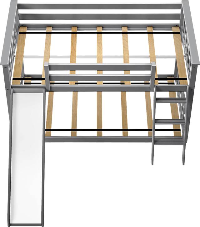 Kids Aalam Gray Twin/Twin Low Bunk Bed - Thumbnail - Image 4