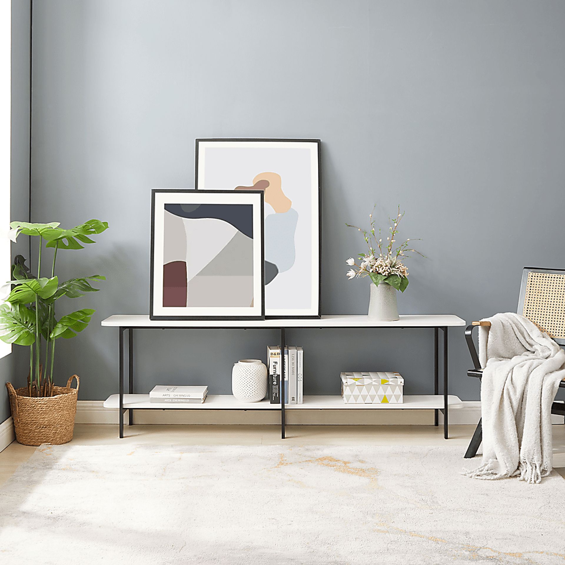Aardvark Walk White 71 in. Console - Image 3