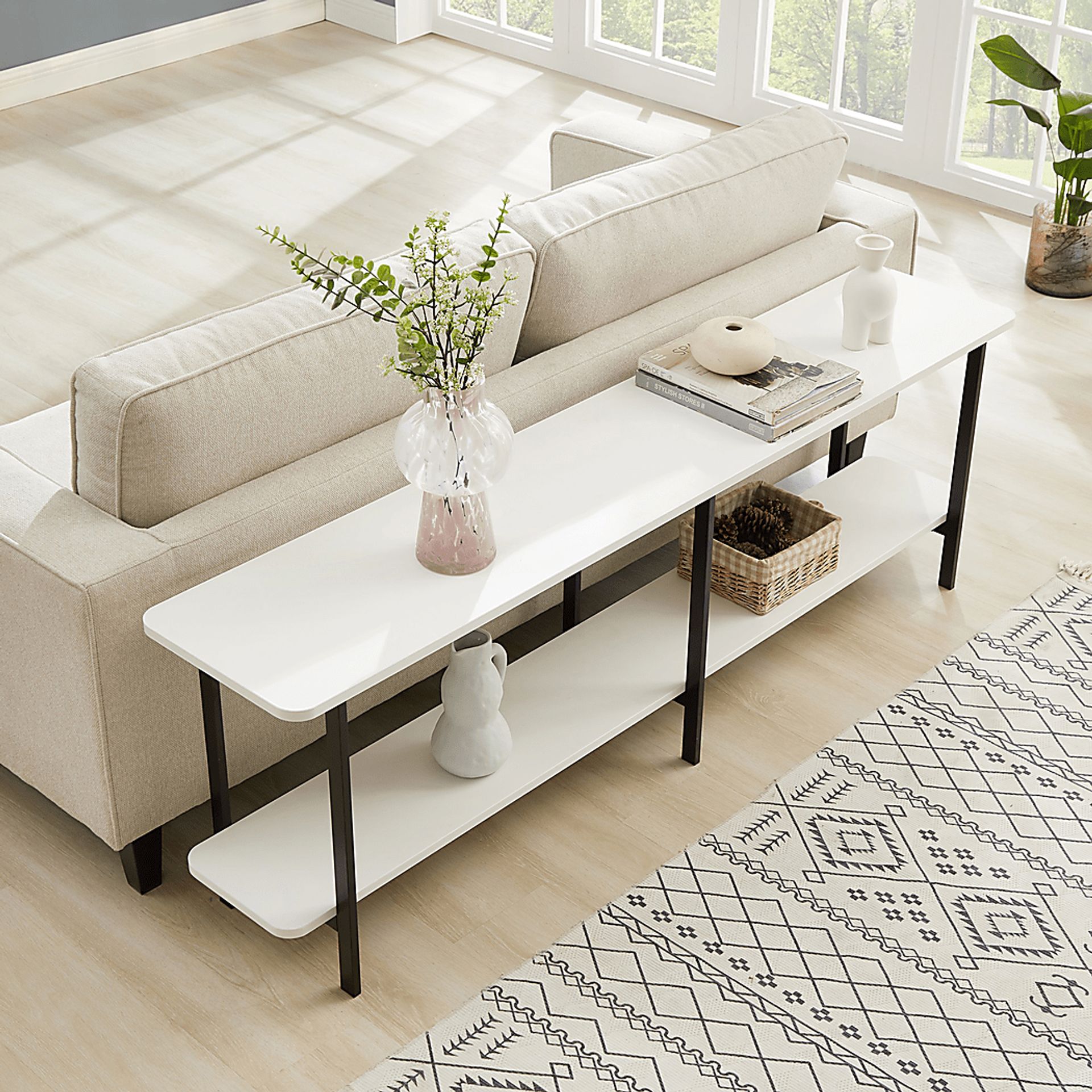 Aardvark Walk White 71 in. Console - Image 4