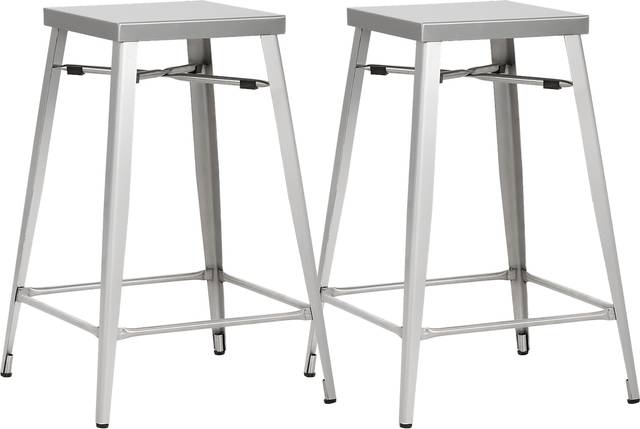 Aaron Place Gray Counter Height Stools (Set of 2) - Thumbnail - Image 1