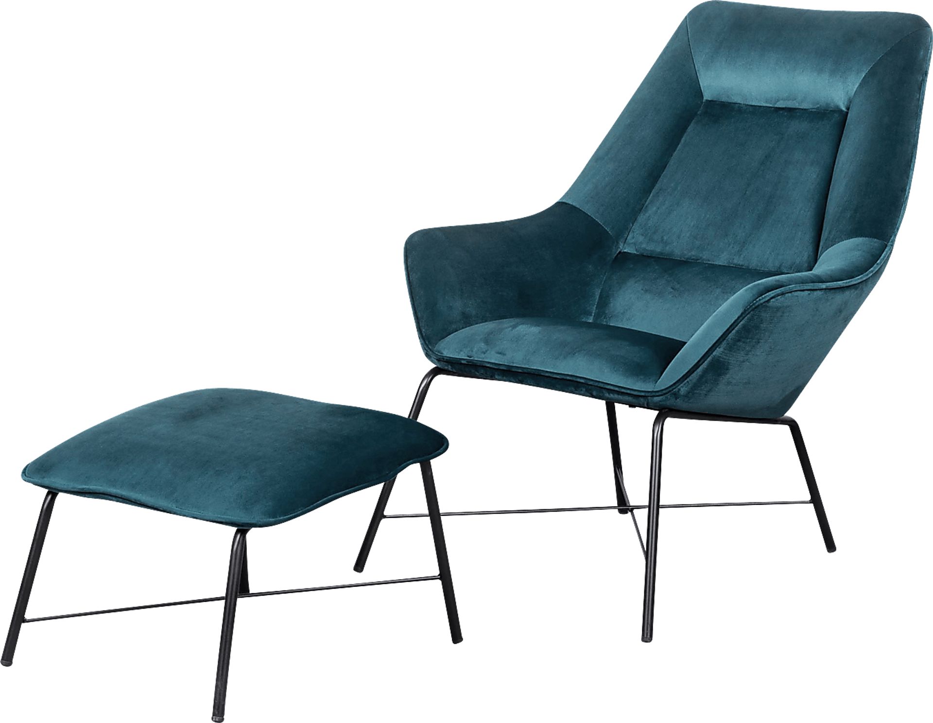 Aaronwood Blue Accent Chair and Ottoman - Image 3