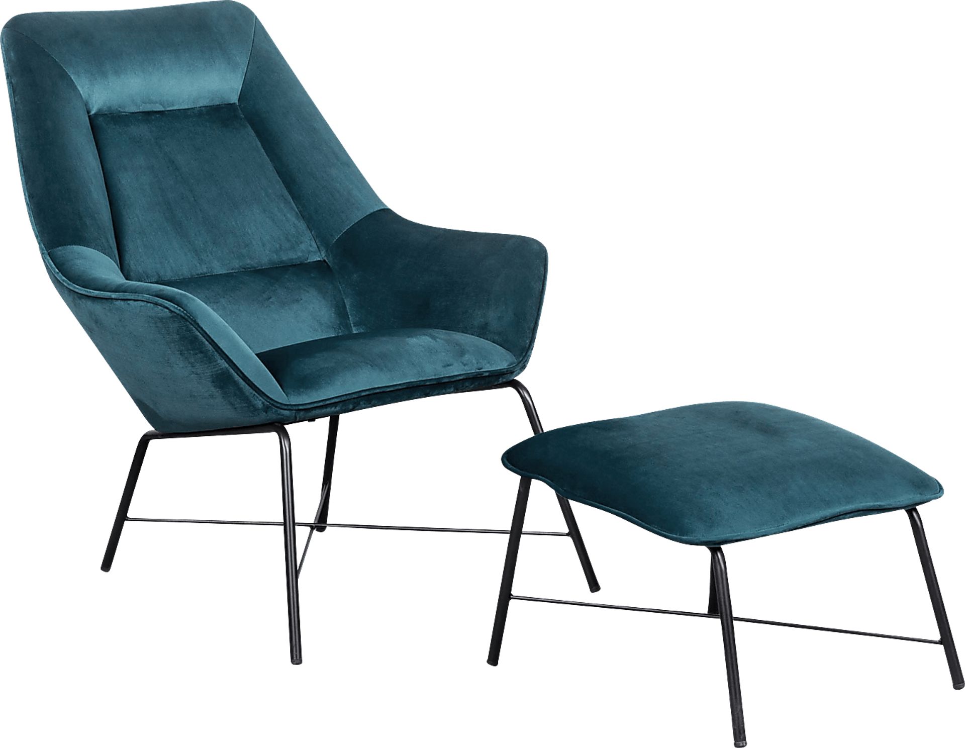 Aaronwood Blue Accent Chair and Ottoman - Image 1