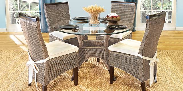 Abaco Rattan 5 Pc Round Dining Room - Thumbnail - Image 1