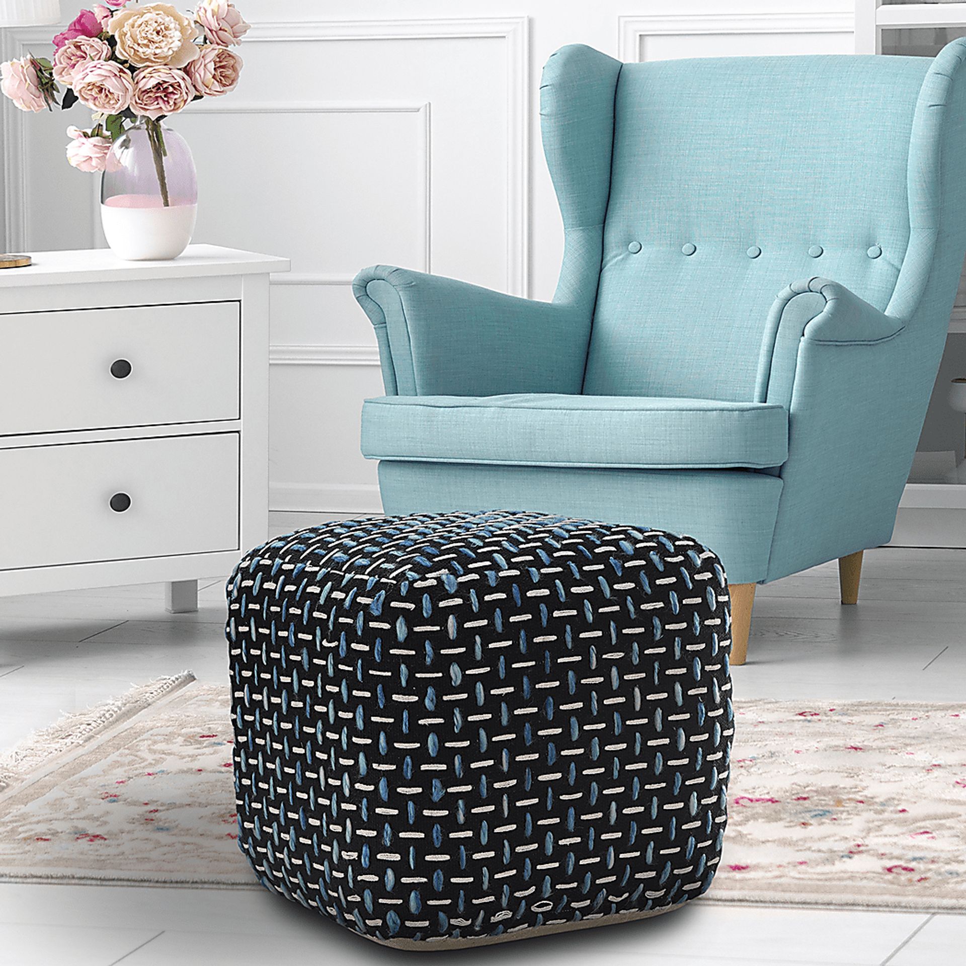Abanela Blue Pouf - Image 2