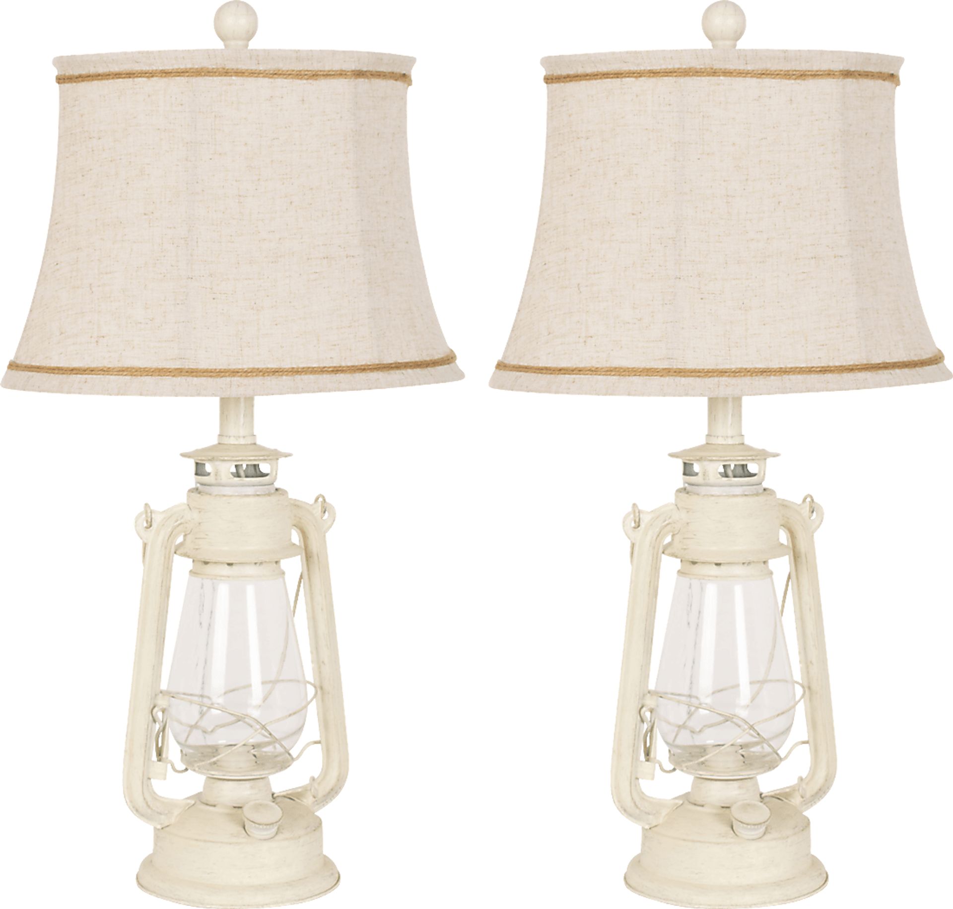Abanico Court White Table Lamps, Set of 2 - Image 1
